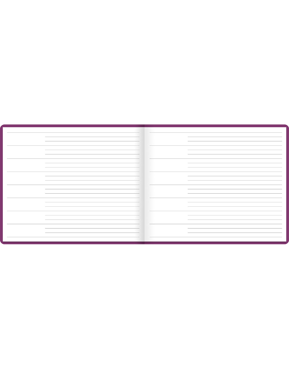 Dazzle Quarto Landscape Ruled Guest Book Purple#colour_dazzle-purple