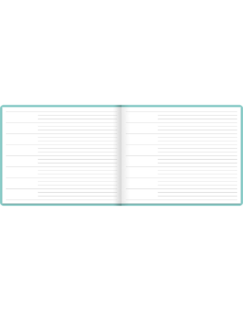 Dazzle Quarto Landscape Ruled Guest Book Turquoise#colour_turquoise