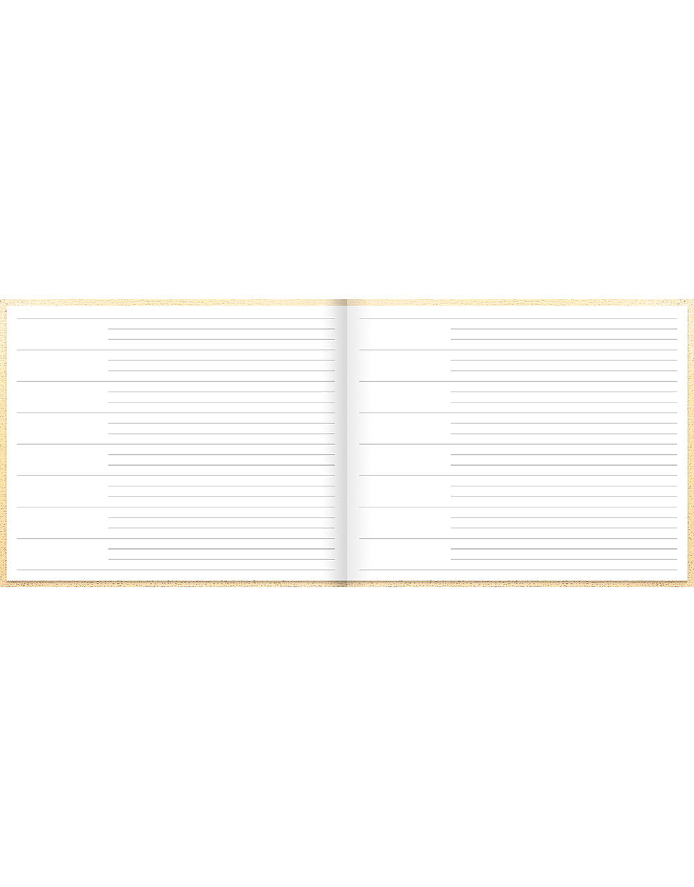 Ladydate Quarto Landscape Ruled Guest Book Gold#colour_gold