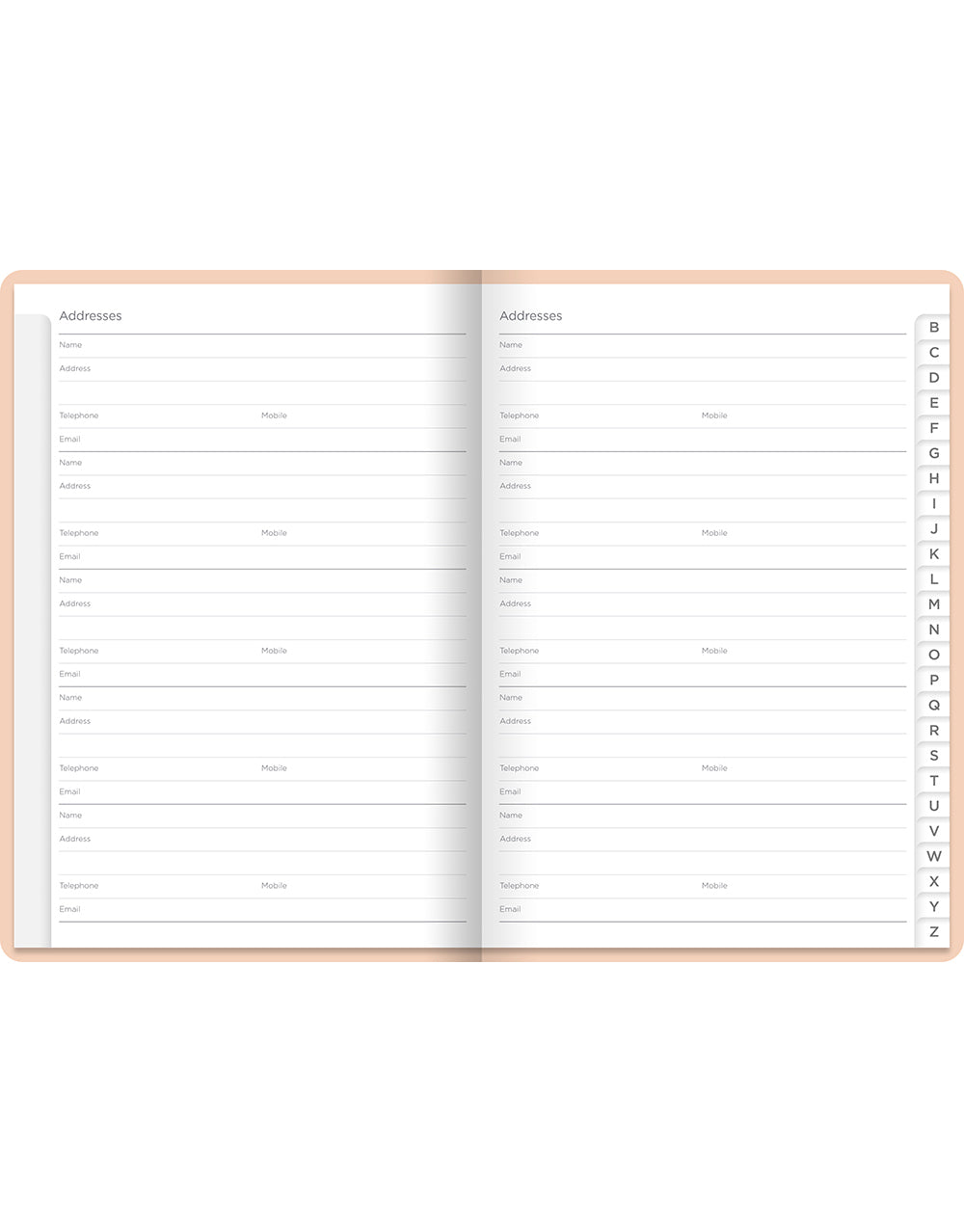 Pastel A5 Address Book Peach#colour_pastel-peach