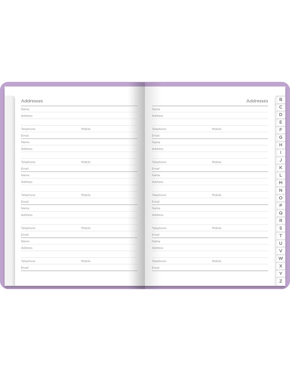 Pastel A6 Address Book Lilac#colour_lilac