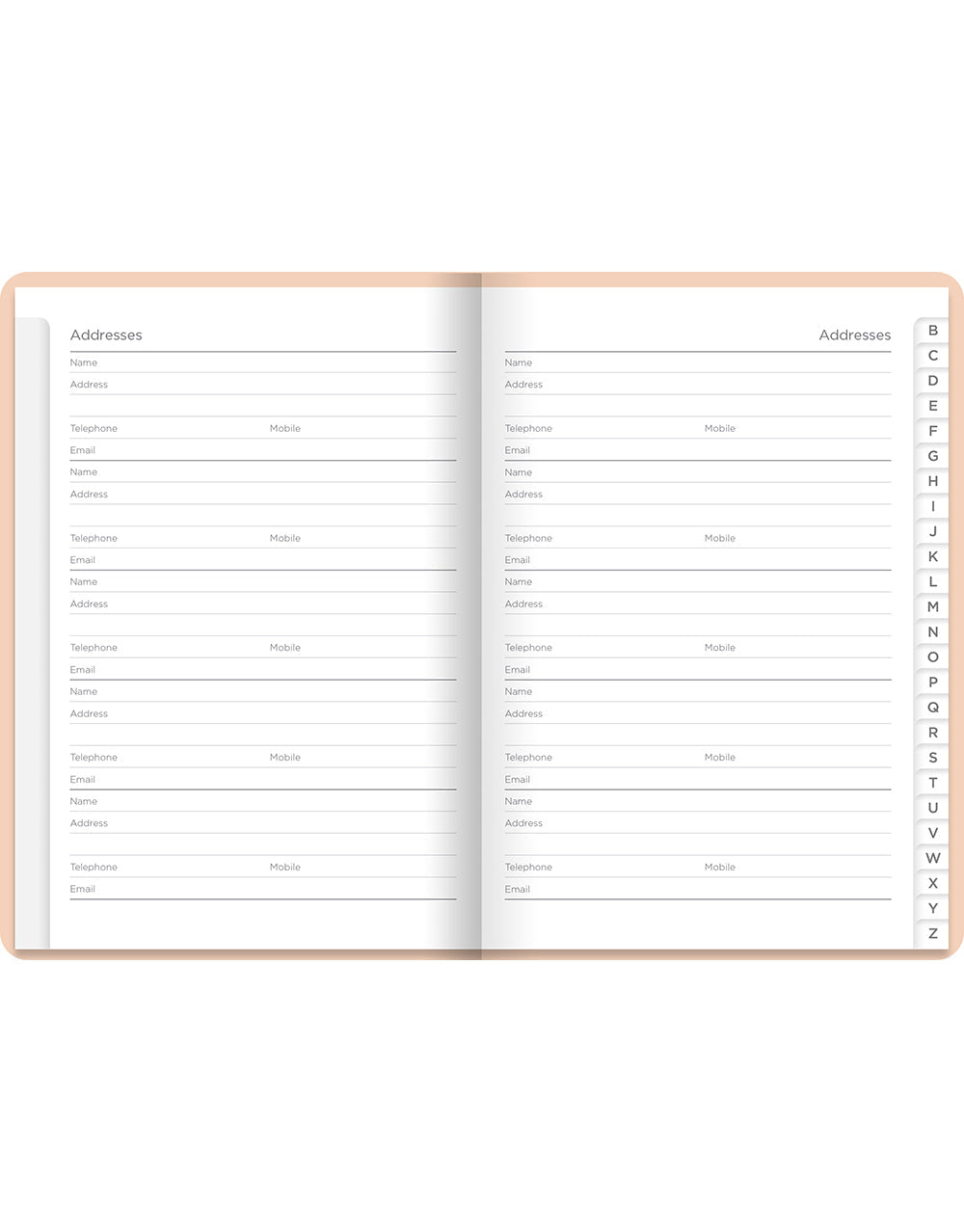 Pastel A6 Address Book Peach#colour_pastel-peach