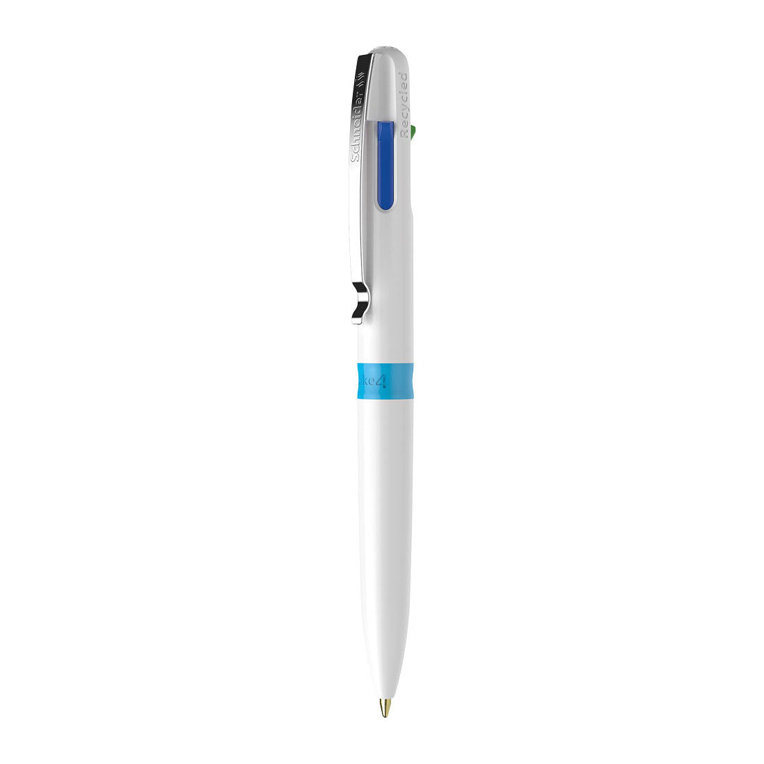 Take 4 Multi 4- Colour Ballpoint Pens M, Box of 10 units - White/Blue