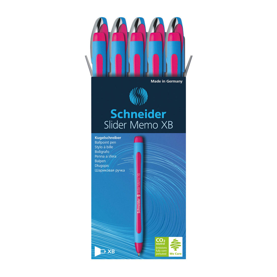 Memo Ballpoint Pens XB, Box of 10#colour_pink