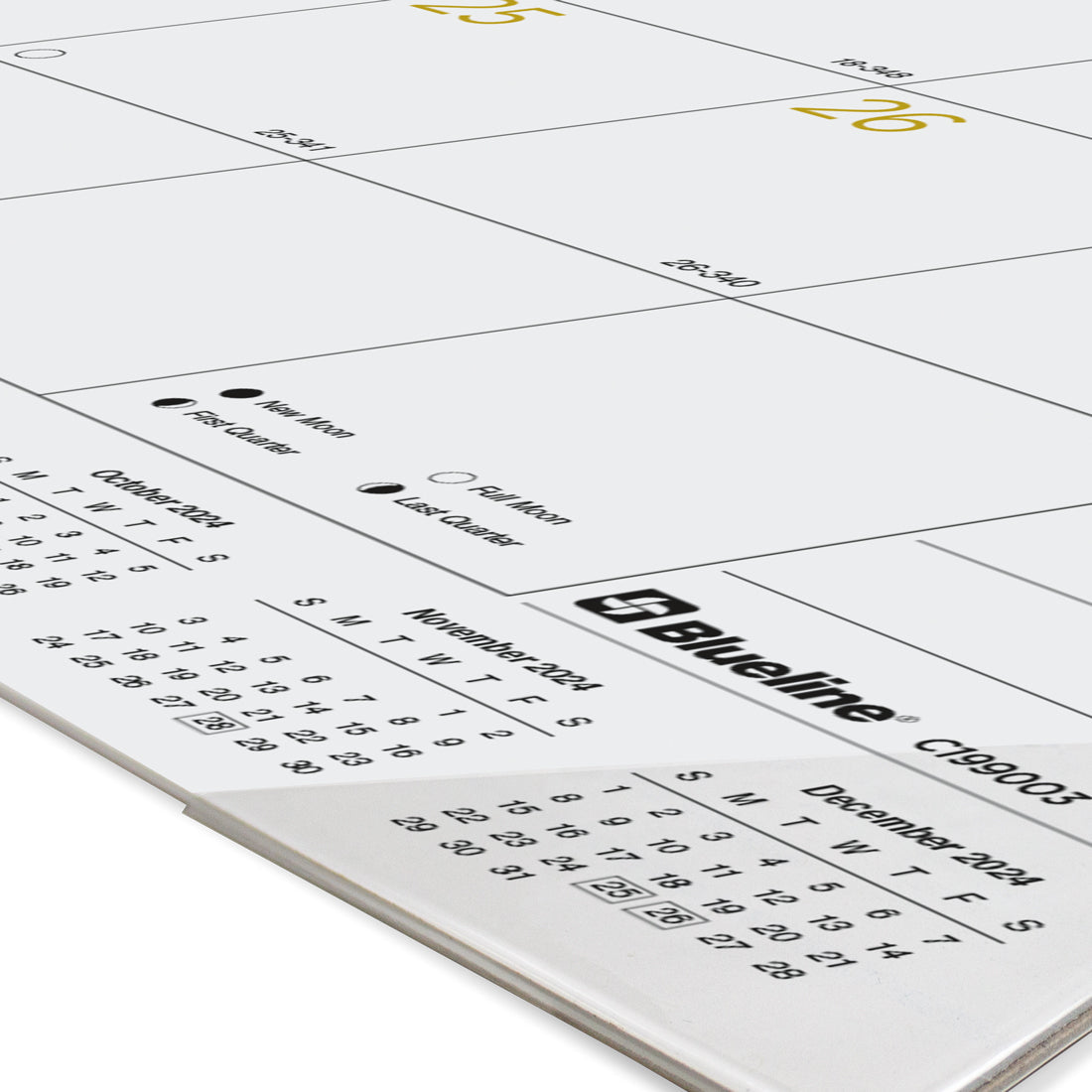 Classic Gold Monthly Desk Pad 2024