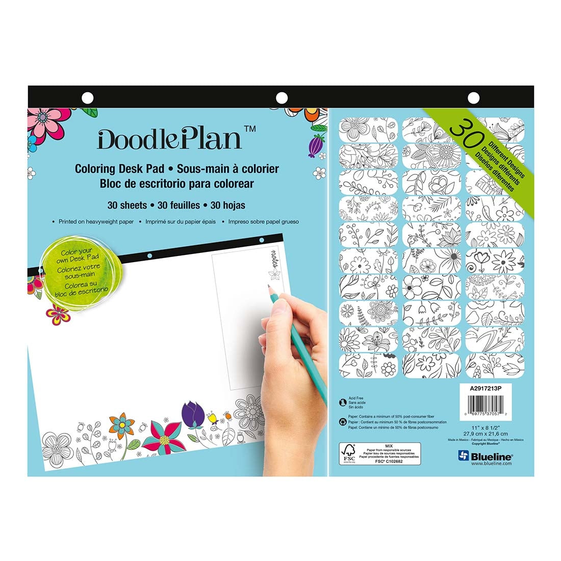 DoodlePlan Colouring Desk Pad - Undated#colour_garden