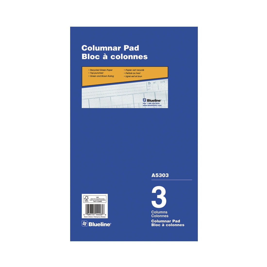 Columnar Pad - 3 Columns, A5303